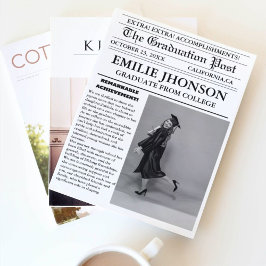 Moderne Abschluss Newspaper Uni/Universität Einladung