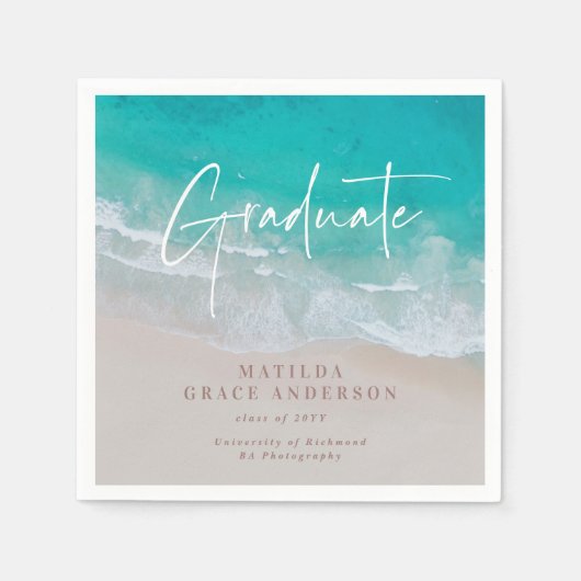 Moderne Abschluss Ocean Beach Skript moderne Servi Serviette (Vorderseite)