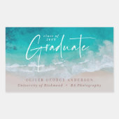 Moderne Abschluss Ocean Beach Skripte Rechteckiger Aufkleber (Vorderseite)