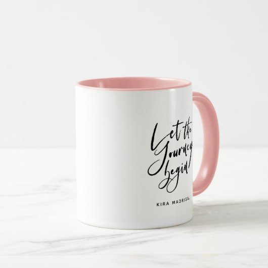 Moderne Abschluss Script Glückwunsch Trendrate Quo Tasse (VorderseiteRechts)