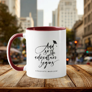 Moderne Abschluss Script Glückwunsch Trendy Quote  Tasse