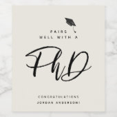 Moderne Abschluss Script Herzlichen Glückwunsch PH Weinetikett (Einzelnes Label)