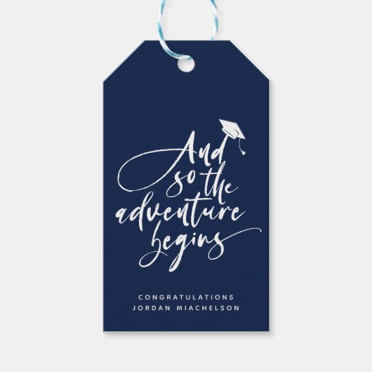 Moderne Abschluss Script Kalligraphie Glückwunsch  Geschenkanhänger (Vorderseite)