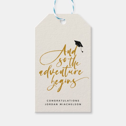 Moderne Abschluss Script Kalligraphie Glückwunsch  Geschenkanhänger (Vorderseite)