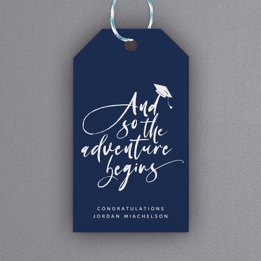 Moderne Abschluss Script Kalligraphie Glückwunsch  Geschenkanhänger