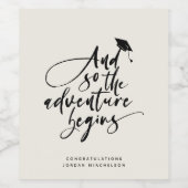 Moderne Abschluss Script Kalligraphie Glückwunsch  Weinetikett (Einzelnes Label)