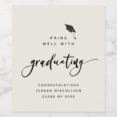 Moderne Abschluss Script Kalligraphie Glückwunsch  Weinetikett (Einzelnes Label)