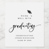 Moderne Abschluss Script Kalligraphie Glückwunsch  Weinetikett (Einzelnes Label)