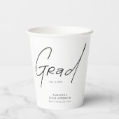 Moderne Abschluss-Script-Typografie Abschlussfeier Pappbecher (Rückseite)