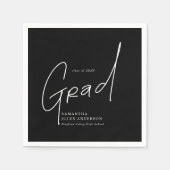Moderne Abschluss-Script-Typografie Abschlussfeier Serviette (Vorderseite)