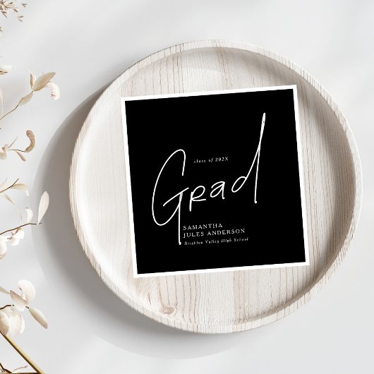 Moderne Abschluss-Script-Typografie Abschlussfeier Serviette