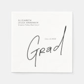 Moderne Abschluss-Skript-Typografie Abschlussfeier Serviette (Vorderseite)