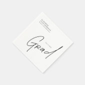 Moderne Abschluss-Skript-Typografie Abschlussfeier Serviette (Ecke)