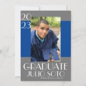 Moderne Abschluss Typografie 2023 Foto Einladung (Vorderseite)