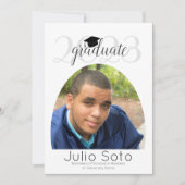 Moderne Abschluss Typografie 2023 Foto Einladung (Vorderseite)