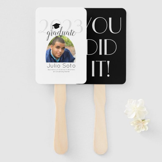 Moderne Abschluss Typografie 2023 Foto Fächer (Vorne und Hinten)