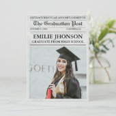 Moderne Abschluss Zeitung Hochschule Einladung (Stehend Vorderseite)