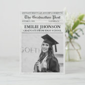 Moderne Abschluss Zeitung Hochschule Einladung (Stehend Vorderseite)