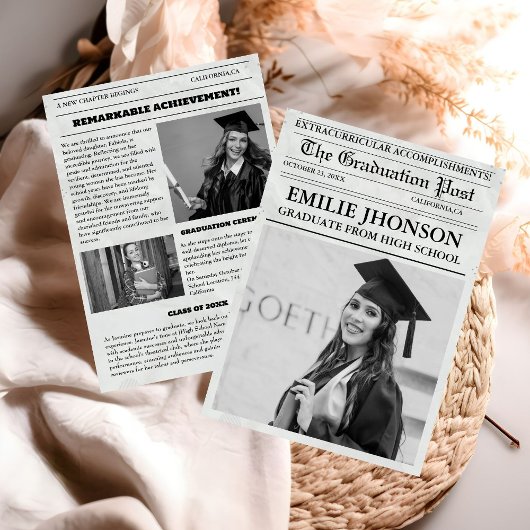 Moderne Abschluss Zeitung Hochschule Einladung