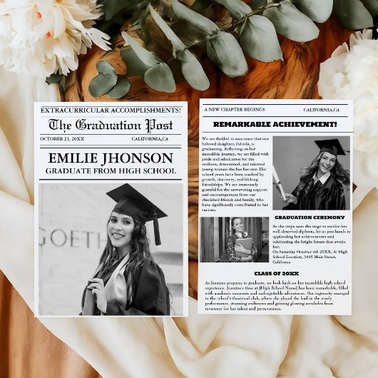 Moderne Abschluss Zeitung Hochschule Einladung