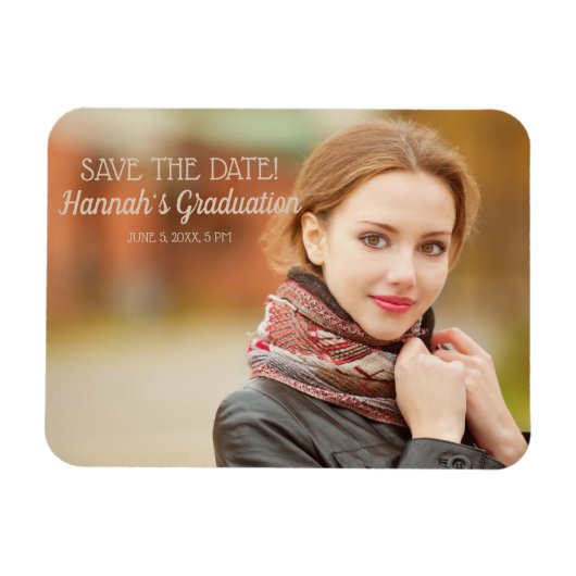 Moderne Abschluss Zeremonie Save the Date Foto Magnet (Horizontal)