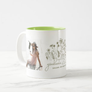 Moderne Abschlussblume Wildblume Graduierung Zweifarbige Tasse