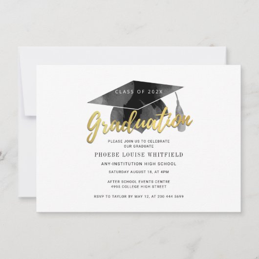 Moderne Abschlussfeier 2026 Graduationsparty Einladung (Vorderseite)