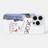 Moderne Abschlussfeier 2026 Rosa Foto iPhone Hülle (Rückseite (Horizontal))