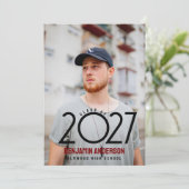 moderne Abschlussfeier Absolvent 2027 Ankündigung (Stehend Vorderseite)