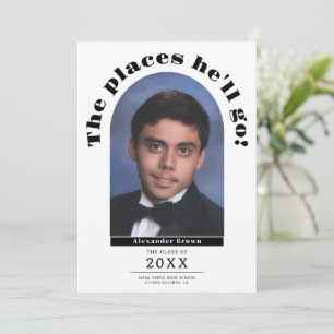 Moderne Abschlussfeier Die Orte Fotoankündigung Einladung