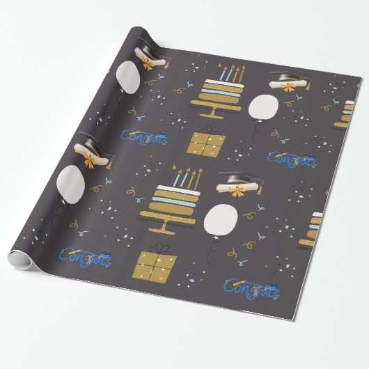 Moderne Abschlussfeier Gratulationsmuster Geschenkpapier (Ungerollt)