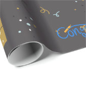 Moderne Abschlussfeier Gratulationsmuster Geschenkpapier (Rolleneckpunkt)