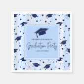 Moderne Abschlussfeier im Navy-Blau-Stil Serviette (Vorderseite)
