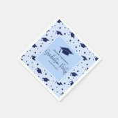 Moderne Abschlussfeier im Navy-Blau-Stil Serviette (Ecke)
