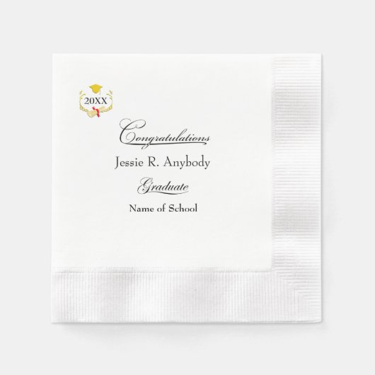 Moderne Abschlussfeier-Papier Servietten (Vorderseite)
