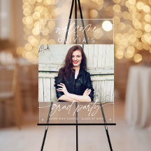 Moderne Abschlussfeier Schriftzug Foto Willkommen 