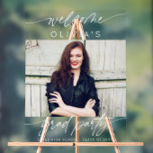 Moderne Abschlussfeier Schriftzug Foto Willkommen  Acrylschild (Neutral)