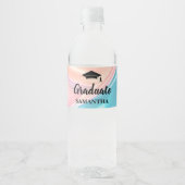 Moderne Abschlussfeier  Wasserflaschenetikett (Vorderseite)