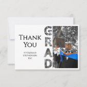 Moderne Abschlussfoto-Abschlussfeier Dankeskarte (Vorderseite)