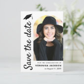 Moderne Abschlussfoto-Abschlussfeier Save The Date (Stehend Vorderseite)
