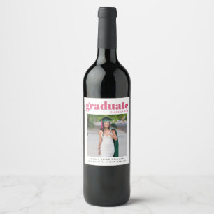Moderne Abschlussfoto-Ankündigung Wein  Weinetikett