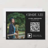 Moderne Abschlussfoto-QR-Code Minimales Arch-Video Ankündigung (Vorderseite)