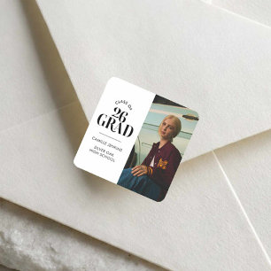 Moderne Abschlussklasse 2026 Quadratischer Aufkleb Aufkleber