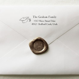 Moderne Abschlussmütze Rücksendeadresse Permastempel