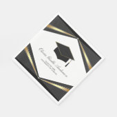 Moderne Abschlussmütze Schwarz & Gold Party Serviette (Ecke)