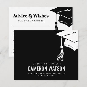 Moderne Abschlussmütze und Quaste Abschlussberatun Mitteilungskarte