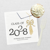 Moderne Abschlussmütze und Quaste Gold Danke Serviette