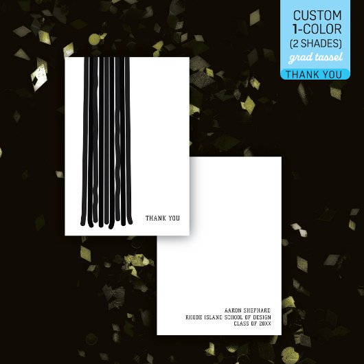 Moderne Abschlussquaste im Designstil - Farbe edit Dankeskarte