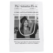 Moderne Abschlusszeitung Gratulation Mittlere Geschenktüte (Rückseite)