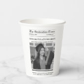 Moderne Abschlusszeitung Gratulation Pappbecher (Rückseite)